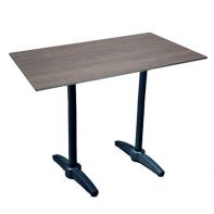 Elements 30"W x 48"L Rectangle Commercial Outdoor Bar Height Table Top and Bases