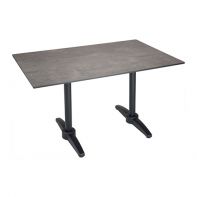 Elements 30"W x 48"L Rectangle Commercial Outdoor Dining Table Top and Bases