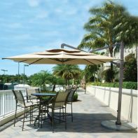 10' Square Commercial Aluminum Cantilever Umbrella