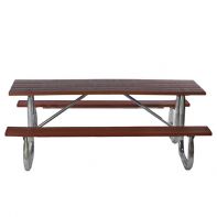 8 ft Galvanized Frame Commercial Table by Frog Furnishings