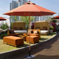 Galtech 7.5' Sunbrella Wood Market Umbrella