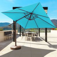 Galtech 10'x10' Square Sunbrella Easy Open Offset Umbrella