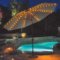 Galtech 11' Aluminum Lighted Auto Tilt Deluxe Umbrella