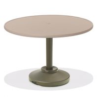 48" Round Cascade MGP Top Commercial Dining Height 120 lb Pedestal Table w/ hole by Telescope Casual