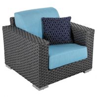 Java Chocolate Wicker Commercial Lounge Chair 