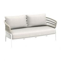 Aluminum Commercial Outdoor Patio 2 Seat Sofa With Strap and Cushion