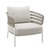 Ibiza Aluminum Commercial Outdoor Patio Lounge Chair With Rope and Cushions