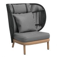 Jumbo Aluminum Commercial Outdoor Patio Lounge Chair With Rope and Cushions