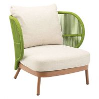 Jumbo Aluminum Commercial Outdoor Patio Lounge Chair With Rope and Cushions