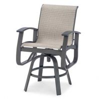 Belle Isle Commercial Sling Balcony Height Swivel Arm Chair by Telescope Casual