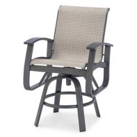 Belle Isle Commercial Sling Bar Height Swivel Arm Chair by Telescope Casual