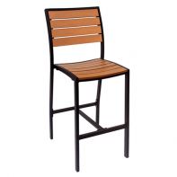 Largo Aluminum Commercial Barstool With Synthetic Teak