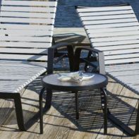 20" Round Commercial Acrylic Side Table by LC Furniture