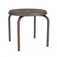 20" Round Commercial Standard Side Table with Woven Pattern Top by LC Furniture
