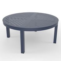 42" Round Commercial Coastal Coffee Table With Slat Pattern Top by LC Furniture