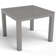 24" Square Coastal Commercial Side Table Base and Cube Pattern Table Top by LC Furniture