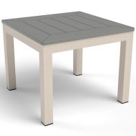 24" Square Coastal Commercial Side Table Base and MGP Table Top by LC Furniture
