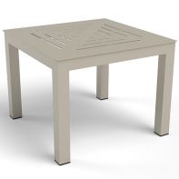 24" Square Coastal Commercial Side Table Base and Square Slat Table Top by LC Furniture