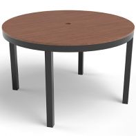 48" Round Commercial MGP Table Top with Coastal Dining Table Base by LC Furniture