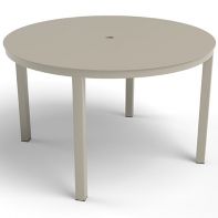 48" Round Commercial Solid Table Top with Coastal Dining Table Base by LC Furniture