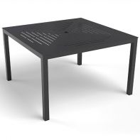 48" Square Commercial Coastal Dining Table with Slat Pattern Top by LC Furniture