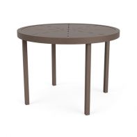 20" Round Commercial Side Table with Radiant Top and Square Legs by LC Furniture constructed from heavy-duty powder-coated aluminum with clean square framing for any outdoor commercial setting
