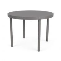 The 20" Round Commercial Side Table with Solid Top and Square Legs by LC Furniture features a heavy-duty powder-coated aluminum frame and sleek square legs designed for long-lasting performance in a commercial setting