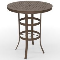 36" Round Commercial Cube Pattern Top with Universal Bar Table Frame by LC Furniture