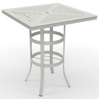 36" Square Commercial Slat Pattern Top With Universal Bar Table Base by LC Furniture
