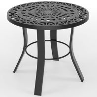 20" Round Woven Pattern Top With Universal Side Table Base