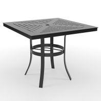36" Square Commercial Slat Table Top With Universal Dining Table Base By LC Furniture