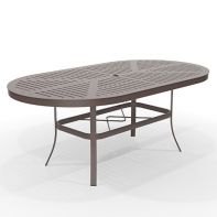 42" x 76" Oval Universal Commercial Dining Table Base with Slat Pattern Top by LC Furniture