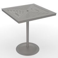 36" Slat Commercial Square Table Top With Bistro Bar Table Base by LC Furniture