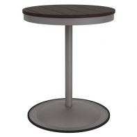 24" Round Commercial Bistro Pub Table with Solid Top by LC Furniture featuring a compact weather-resistant frame and a 29.5-inch dining height for a professional commercial setting.