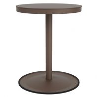 24" Round Commercial Bistro Pub Table with Solid Top by LC Furniture featuring a compact weather-resistant frame and a 29.5-inch dining height for a professional commercial setting.