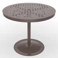 36" Round Premium Commercial Table - Cubed Pattern Top with Bistro Dining Table Frame by LC Furniture