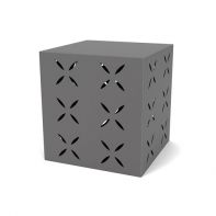 16" Square Commercial Side Table with Flower Side Pattern by LC Furniture featuring 1/8-inch rolled aluminum construction and a 17-inch frame height for any commercial setting