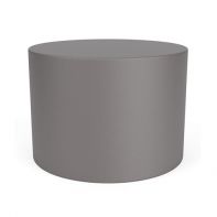 LC Furniture 24-inch Cylinder Commercial Side Table with Solid Sides constructed from heavy-duty 1/8-inch rolled aluminum with a seamless circular frame built for a high-traffic commercial setting