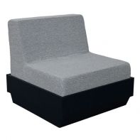 Elevate Deep Seating Sofa with Side Tables by LC Furniture featuring integrated side tables, a Marine Grade Polymer frame, and plush cushions for a professional commercial setting.