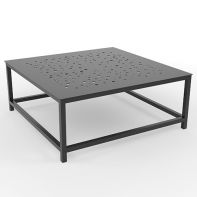 34" Square Commercial Santa Barbara Coffee Table With Bubble Pattern Top by LC Furniture