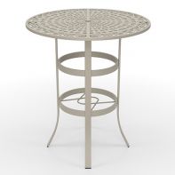 36" Round Commercial Premium Table Top Woven Pattern with 40" Height Bar Table Frame by LC Furniture