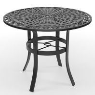 36" Round Commercial Woven Table Top with Universal Dining Table Base by LC Furniture