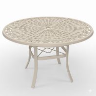 48" Round Commercial Premium Table - Woven Pattern Top with Dining Table Frame by LC Furniture