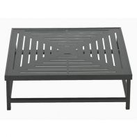 34" Square Commercial Santa Barbara Slat Top Coffee Table by LC Furniture