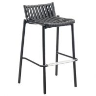 Loop Aluminum Commercial Patio Barstool With Weather Resistant Soft Strap