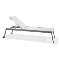 Array Sling Commercial Stacking Chaise Lounge with Wheels by Texacraft