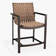 Meza Suncloth Weave Balcony Height Stool with Arms by Texacraft