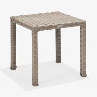 18.5" Nexus Driftwood Weave Commercial Square Side Table