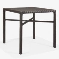 36" Nexus Rosewood Weave Commercial Square Balcony Height Table with Umbrella Hole
