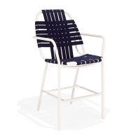 Surf Suncloth Weave Commercial Balcony Height Stool w/Arms